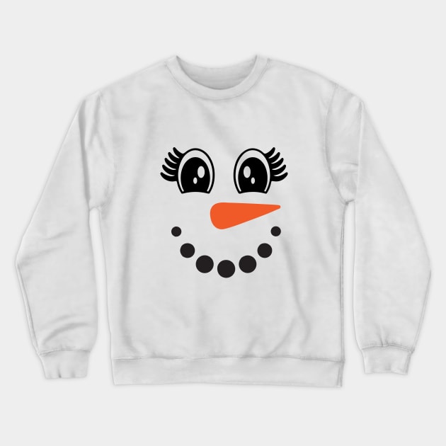 Snowman Face Christmas Crewneck Sweatshirt by Bourdia Mohemad